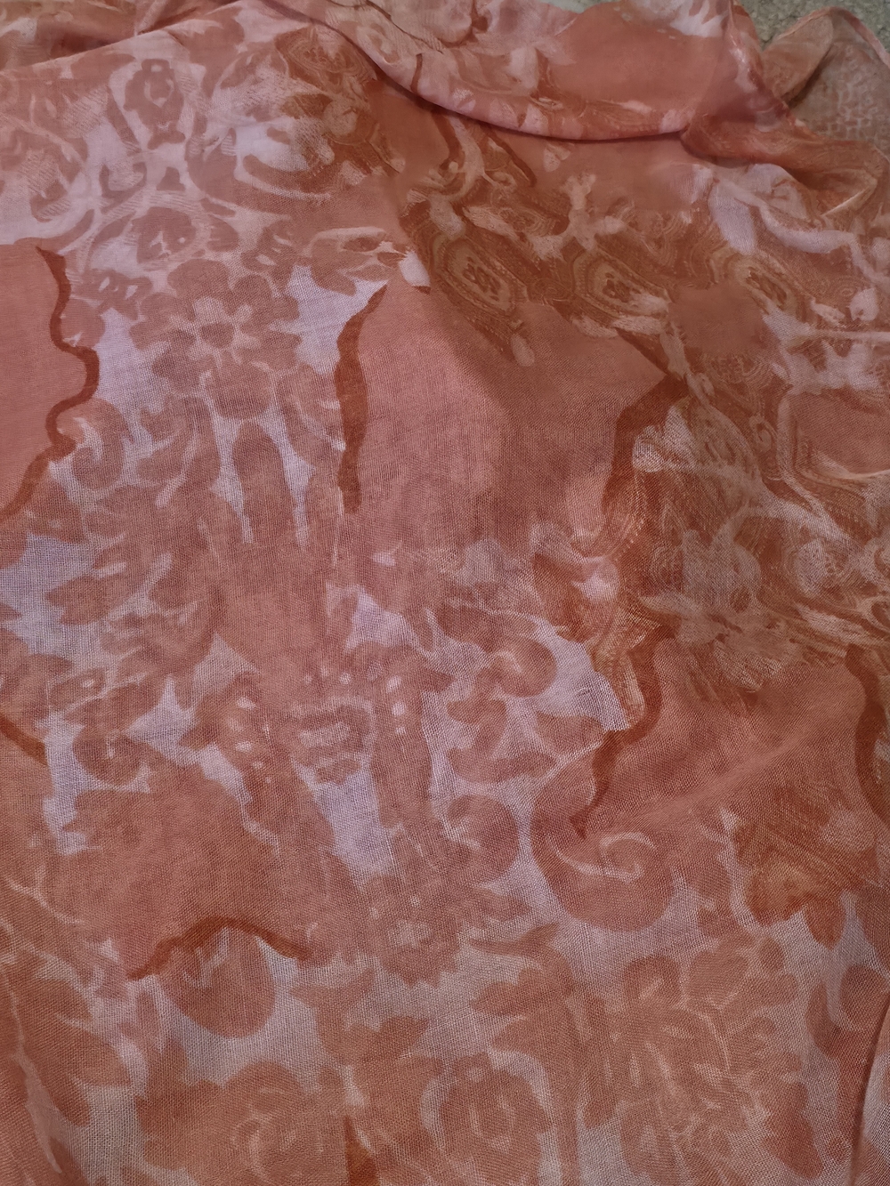 4/$25 Deal! Coral Pink Patterned Lightweight Scarf